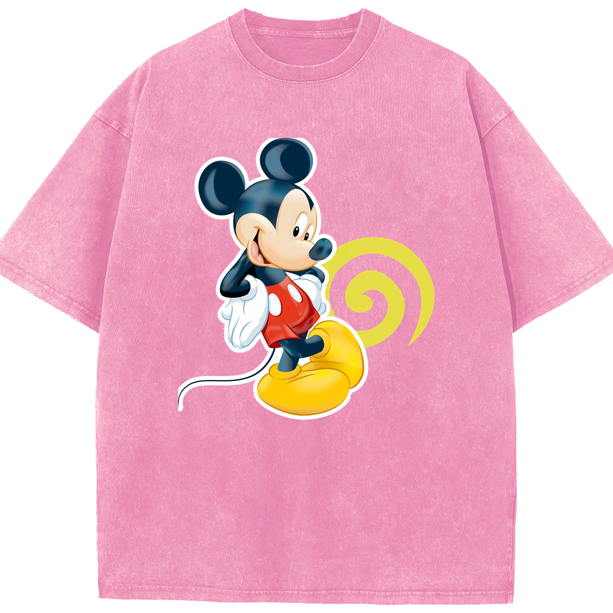 （画像用） ミッキーマウス Mickey Mouse 綿100% ヴィンテージ風 半袖Tシャツ（フロントプリント）